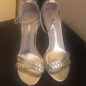 Silver Ankle Stap Heels